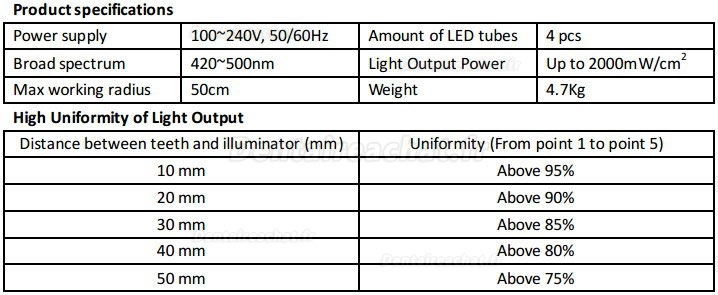 Magenta® MD666 lampe led blanchiment dentaire 420-500nm (Modèle à pied)